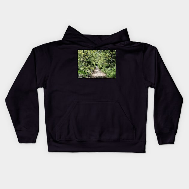 Beautiful young family on a walk in autumn fores Kids Hoodie by fantastic-designs